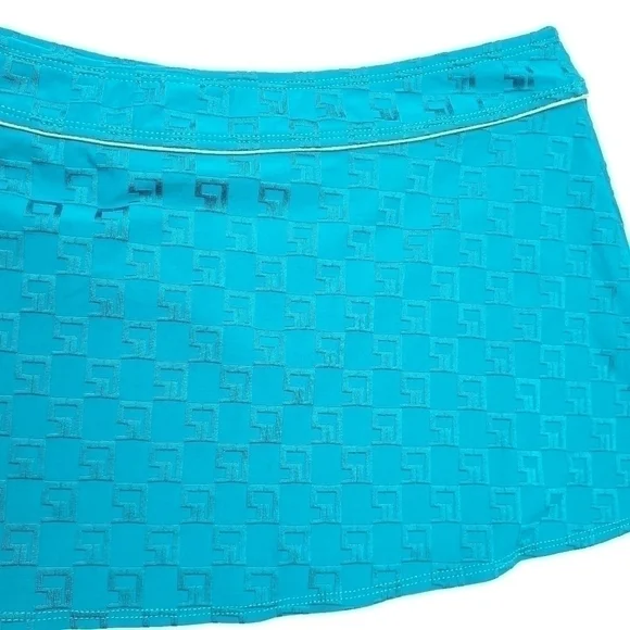 🔴 St. John Sport Teal and Gold Mini Skirt Sz M - Picture 8 of 12